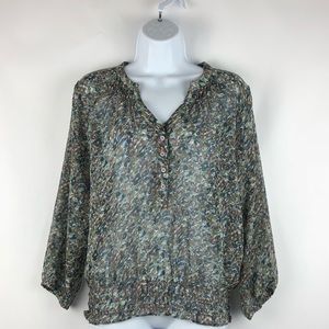 🌼4 for $20 Sarah Spencer Painted Floral Sheer Top